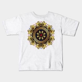 Gold Greek ornament Meander Kids T-Shirt